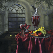 Натюрморт с виноградом и красным кувшином
